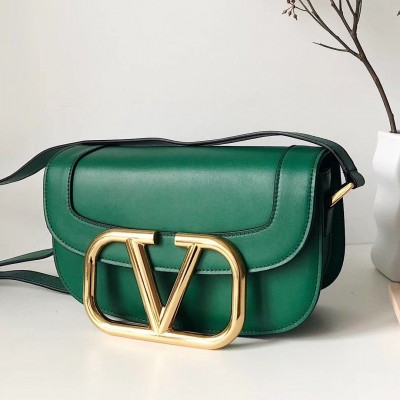 Valentino Supervee Crossbody Bag In Green Leather LDBS245730