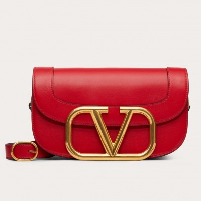 Valentino Supervee Crossbody Bag In Red Leather LDBS245731