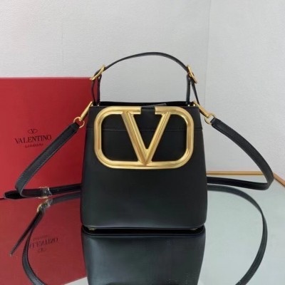 Valentino Supervee Top Handle Bag In Black Calfskin LDBS245733