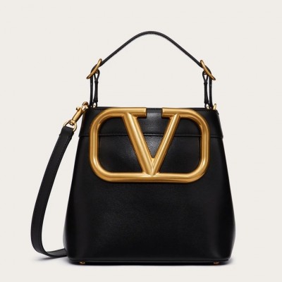 Valentino Supervee Top Handle Bag In Black Calfskin LDBS245733