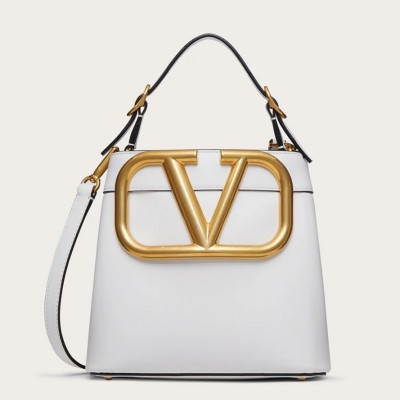 Valentino Supervee Top Handle Bag In White Calfskin LDBS245735