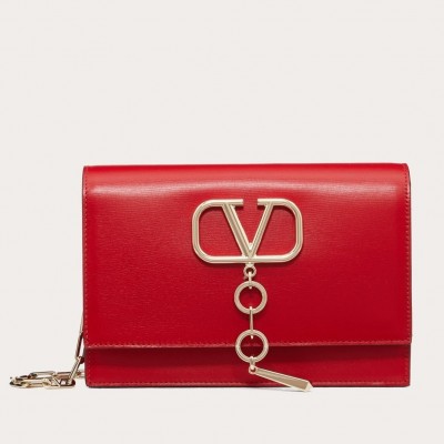 Valentino Vcase Small Chain Bag In Red Calfskin LDBS245740