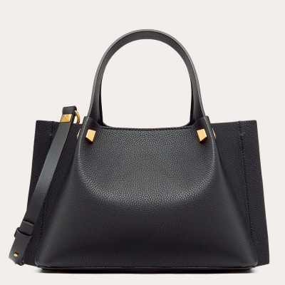 Valentino Vlogo Escape Small Shopper In Black Grainy Calfskin LDBS245744